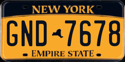 NY license plate GND7678