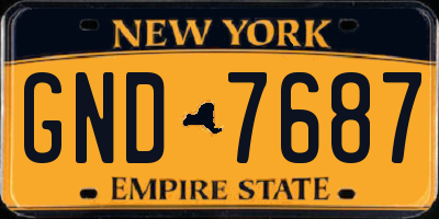 NY license plate GND7687
