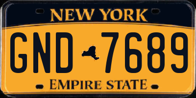 NY license plate GND7689