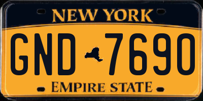 NY license plate GND7690