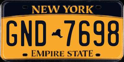 NY license plate GND7698