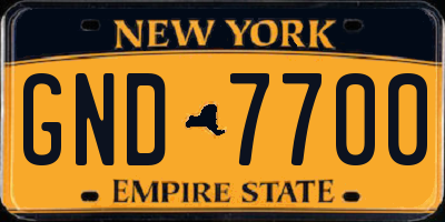 NY license plate GND7700
