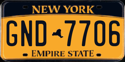 NY license plate GND7706
