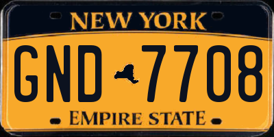 NY license plate GND7708