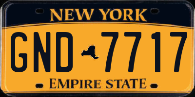 NY license plate GND7717