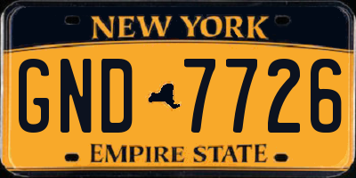 NY license plate GND7726