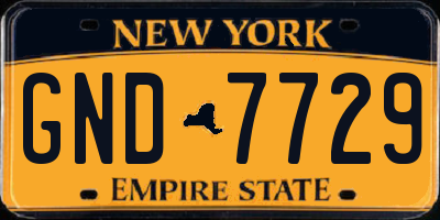 NY license plate GND7729
