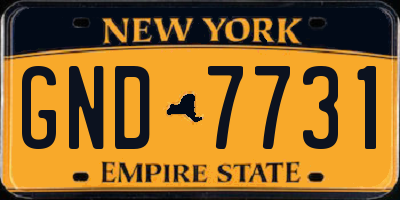 NY license plate GND7731