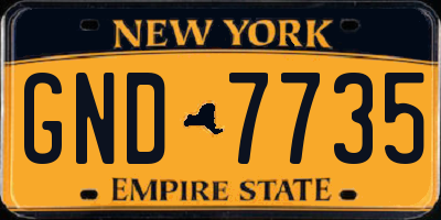 NY license plate GND7735