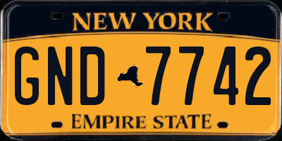 NY license plate GND7742
