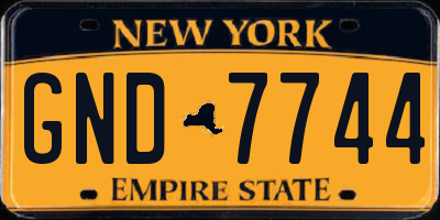 NY license plate GND7744