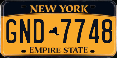 NY license plate GND7748