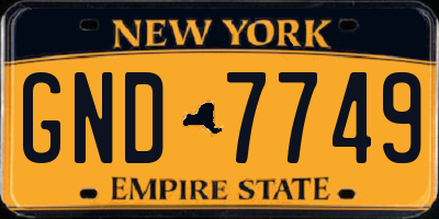 NY license plate GND7749