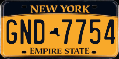 NY license plate GND7754