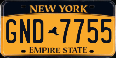 NY license plate GND7755