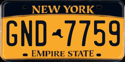 NY license plate GND7759