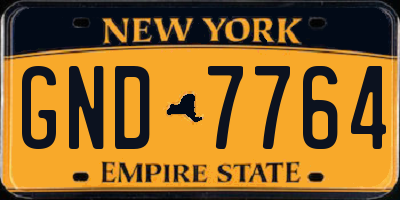 NY license plate GND7764