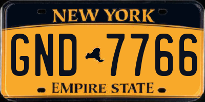 NY license plate GND7766