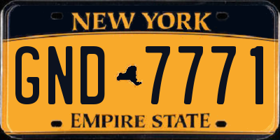 NY license plate GND7771