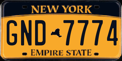 NY license plate GND7774
