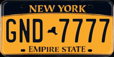 NY license plate GND7777