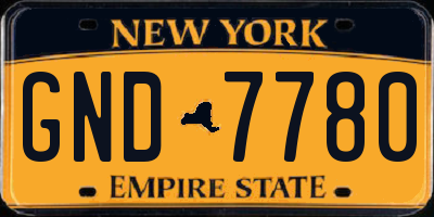 NY license plate GND7780