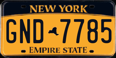NY license plate GND7785