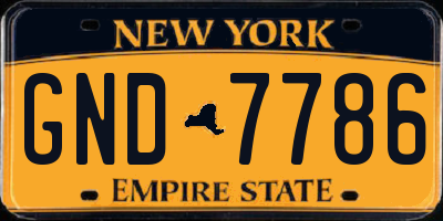NY license plate GND7786