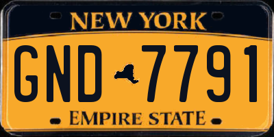 NY license plate GND7791