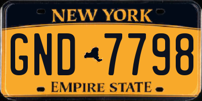 NY license plate GND7798