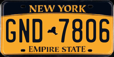 NY license plate GND7806