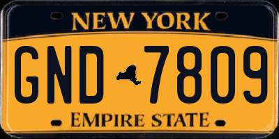 NY license plate GND7809