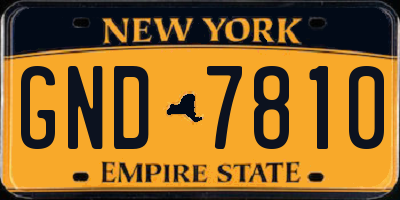 NY license plate GND7810