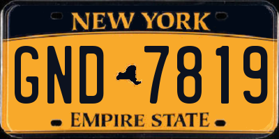 NY license plate GND7819