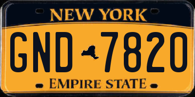 NY license plate GND7820