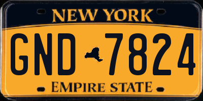 NY license plate GND7824