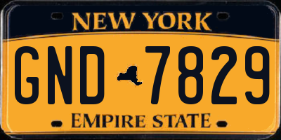 NY license plate GND7829