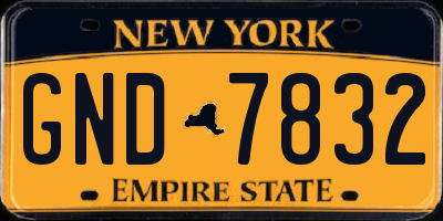 NY license plate GND7832