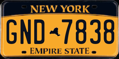 NY license plate GND7838