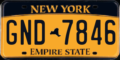 NY license plate GND7846