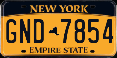 NY license plate GND7854