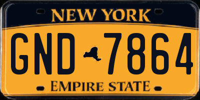 NY license plate GND7864