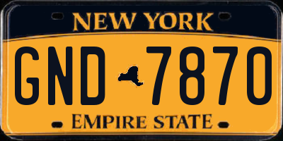 NY license plate GND7870