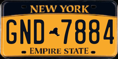 NY license plate GND7884