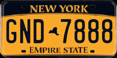 NY license plate GND7888