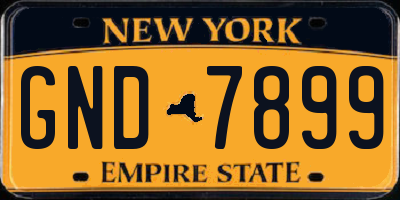 NY license plate GND7899