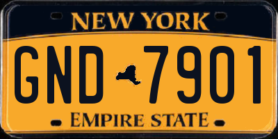 NY license plate GND7901