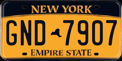 NY license plate GND7907