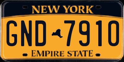 NY license plate GND7910