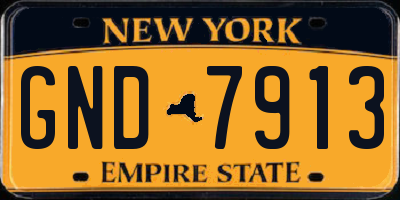 NY license plate GND7913